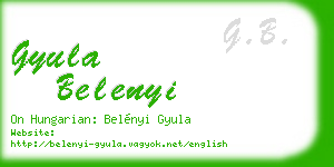 gyula belenyi business card
